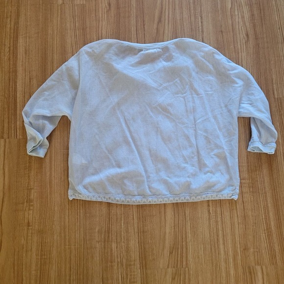 Meadow Rue Anthropologie Blue Open Knit Aztec Lace Sheer Basic Everyday Casual - Picture 11 of 12